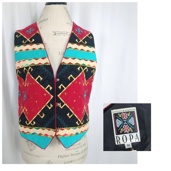 Vintage Hairston Roberson Ropa Western Vest Medium Deadstock - Picture 1 of 9